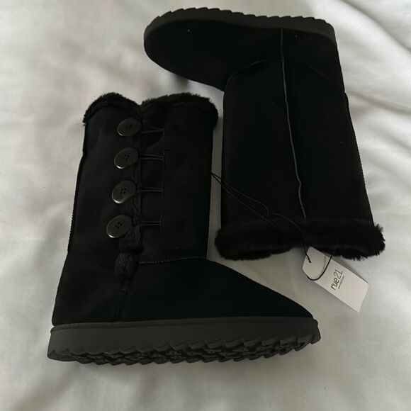 Black Fleece Boots Womens 7 Rue21 - Picture 1 of 5